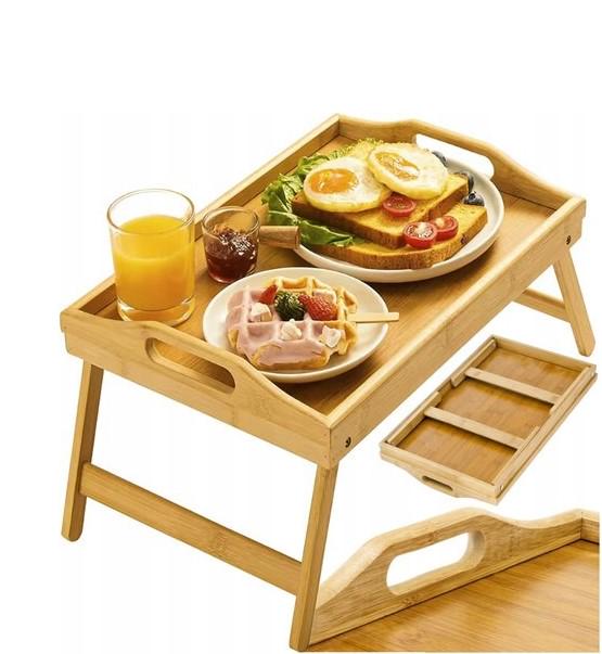 Стол раскладной для завтрака бамбуковый 73х31х21 см (25052) - фото 2