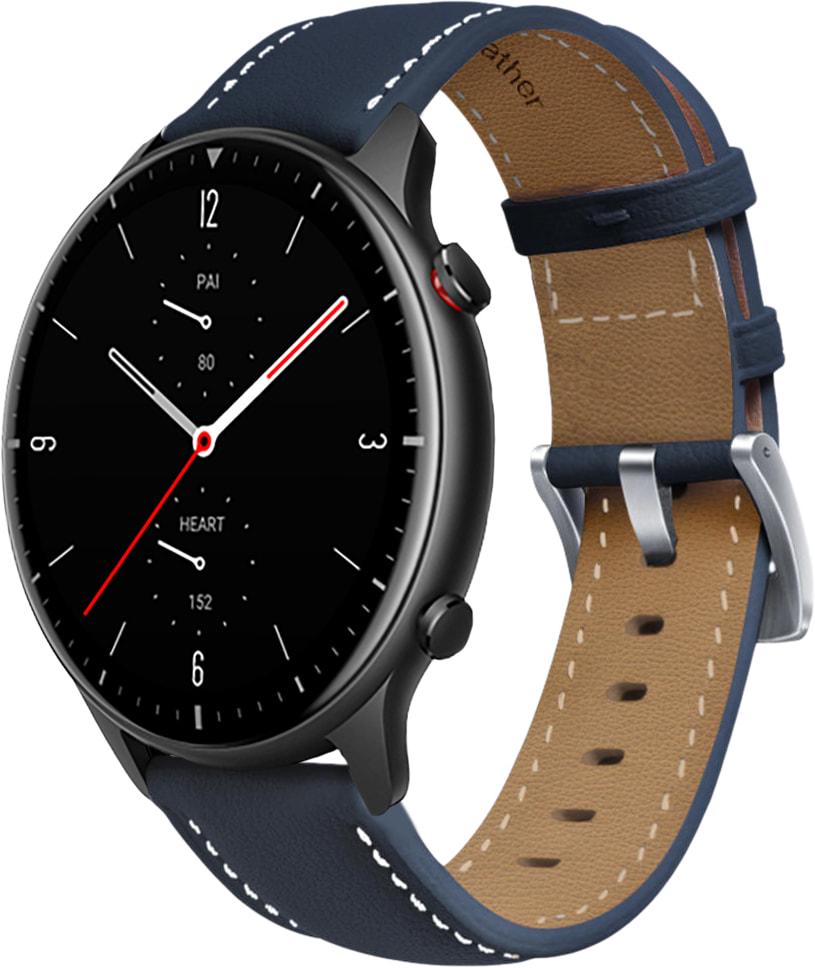 Ремінець шкіряний Folsa для Amazfit GTR 2e Dark Blue (31555-5D)