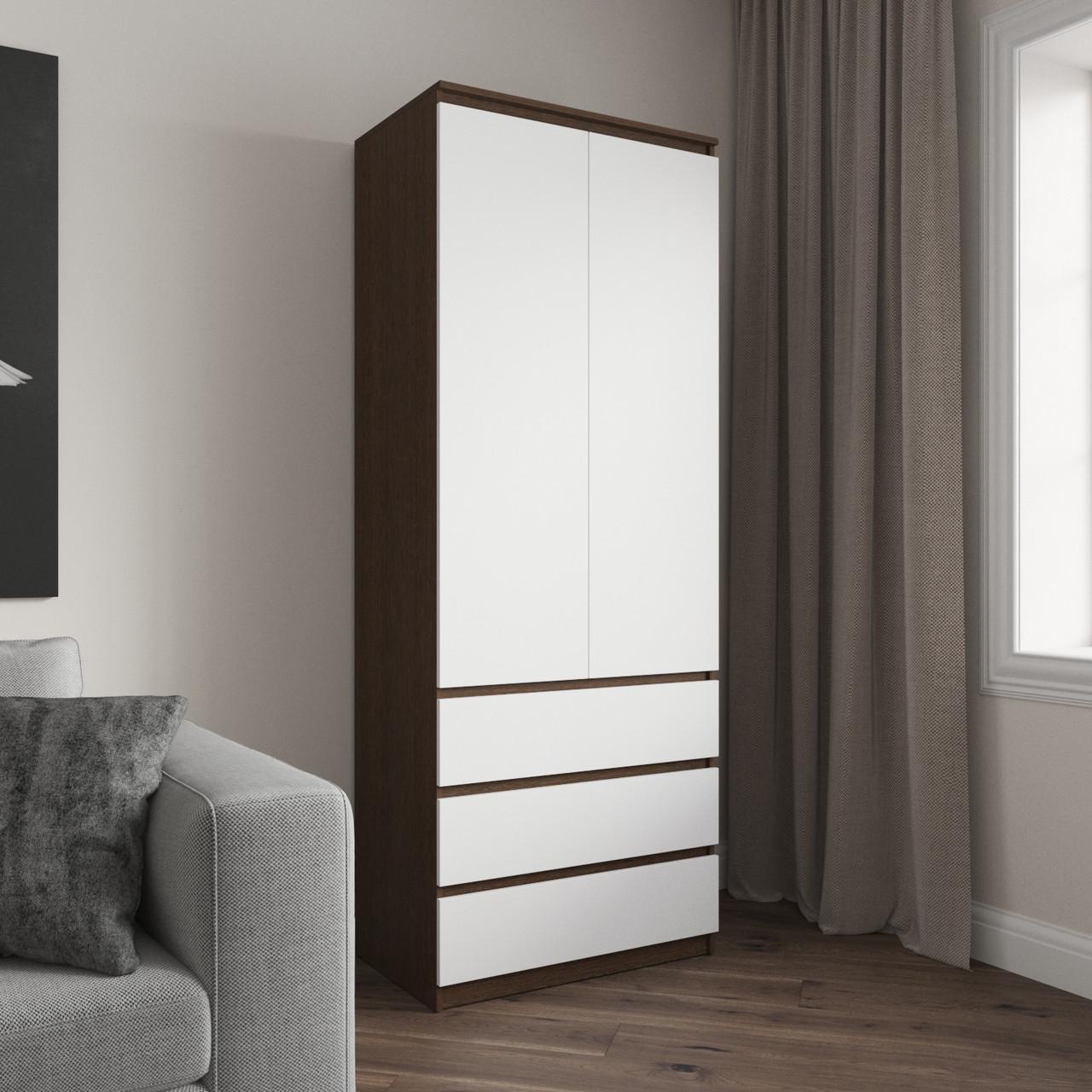 Шафа гардеробна Вайс R-16 802х500х2110 мм Венге Темний/Білий фасад (30834987)