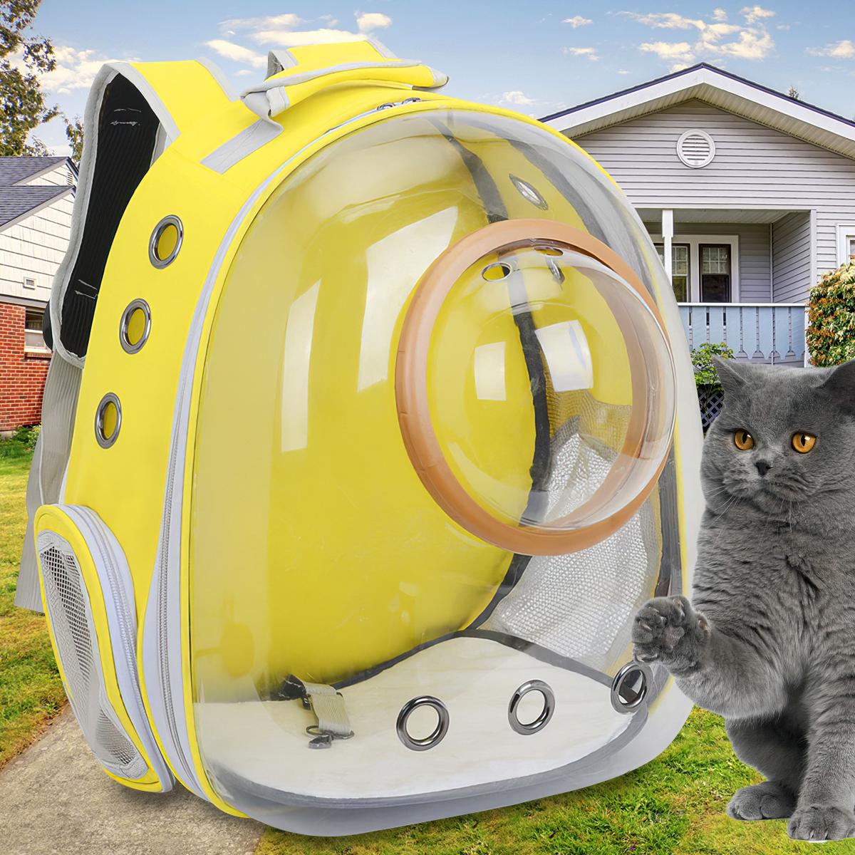 Рюкзак для перенесення тварин з ілюмінатором Прозорий/Жовтий - фото 2 Рюкзак для перенесення тварин з ілюмінатором Прозорий/Жовтий - фото 2