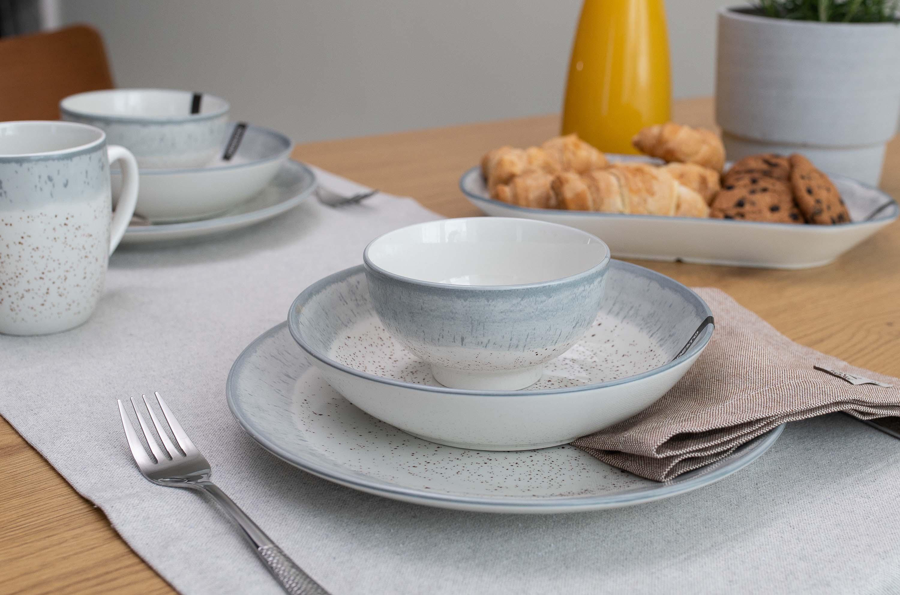 Столовый сервиз Ardesto Siena 5 предметов 1 персона фарфор Бело-серый - фото 12