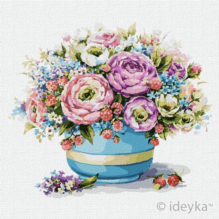 Картина по номерам Идейка Малиновый букет 40х40 см (KHO2955)