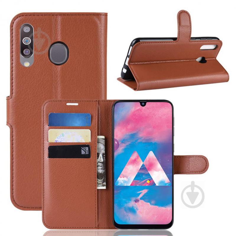 Чехол-книжка Litchie Wallet для Samsung M305 Galaxy M30 / A40s Коричневый (hub_jLYt82033)