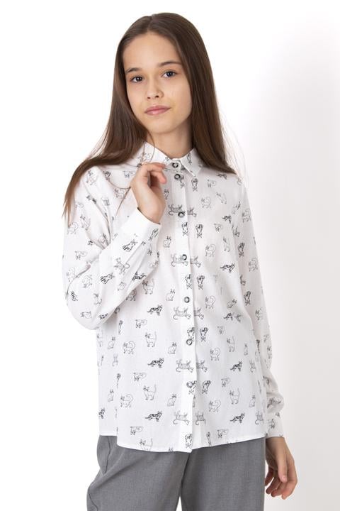 Блузка для дівчинки Mevis Коти 4414-01 146 см Білий