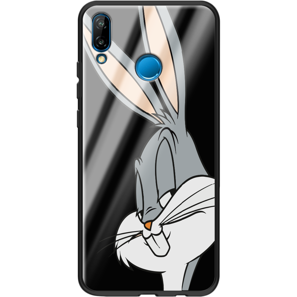 Чехол Boxface Huawei P20 Lite Lucky Rabbit Черный силикон со стеклом (33127-bk81-37726)