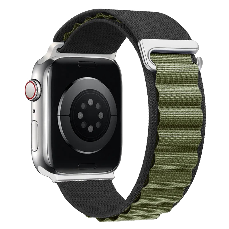 Ремінець тканинний Alpine Loop для Apple Watch 42/44/45/49 мм series Ultra/SE/8/7/6/5/4/3/2/1 Black Army/Green (212-00451) - фото 2