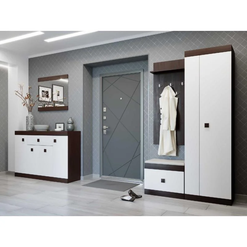 Прихожая модульная Еверест Соната 2 5 эл. Венге темный/Белый (DTM-2194)