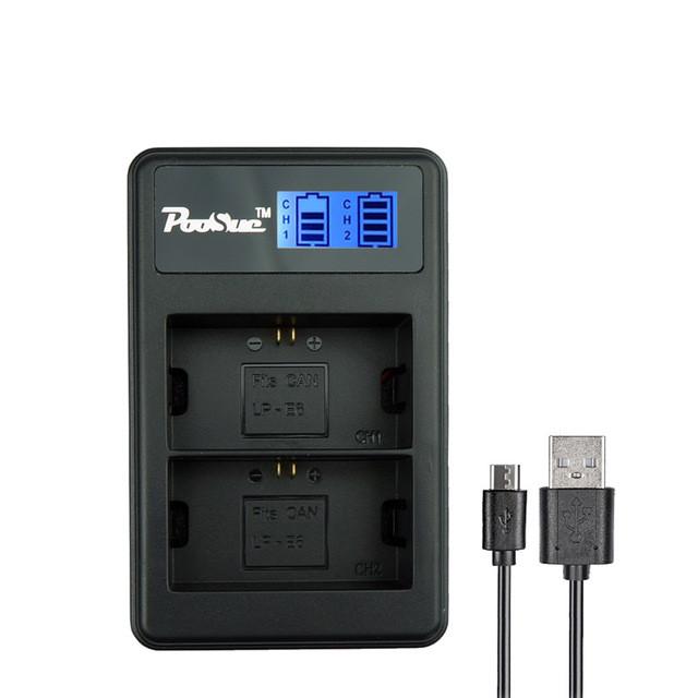 Устройство зарядное LCD2-LPE6 с USB для 2-х аккумуляторов Canon LP-E6 LP-E6N