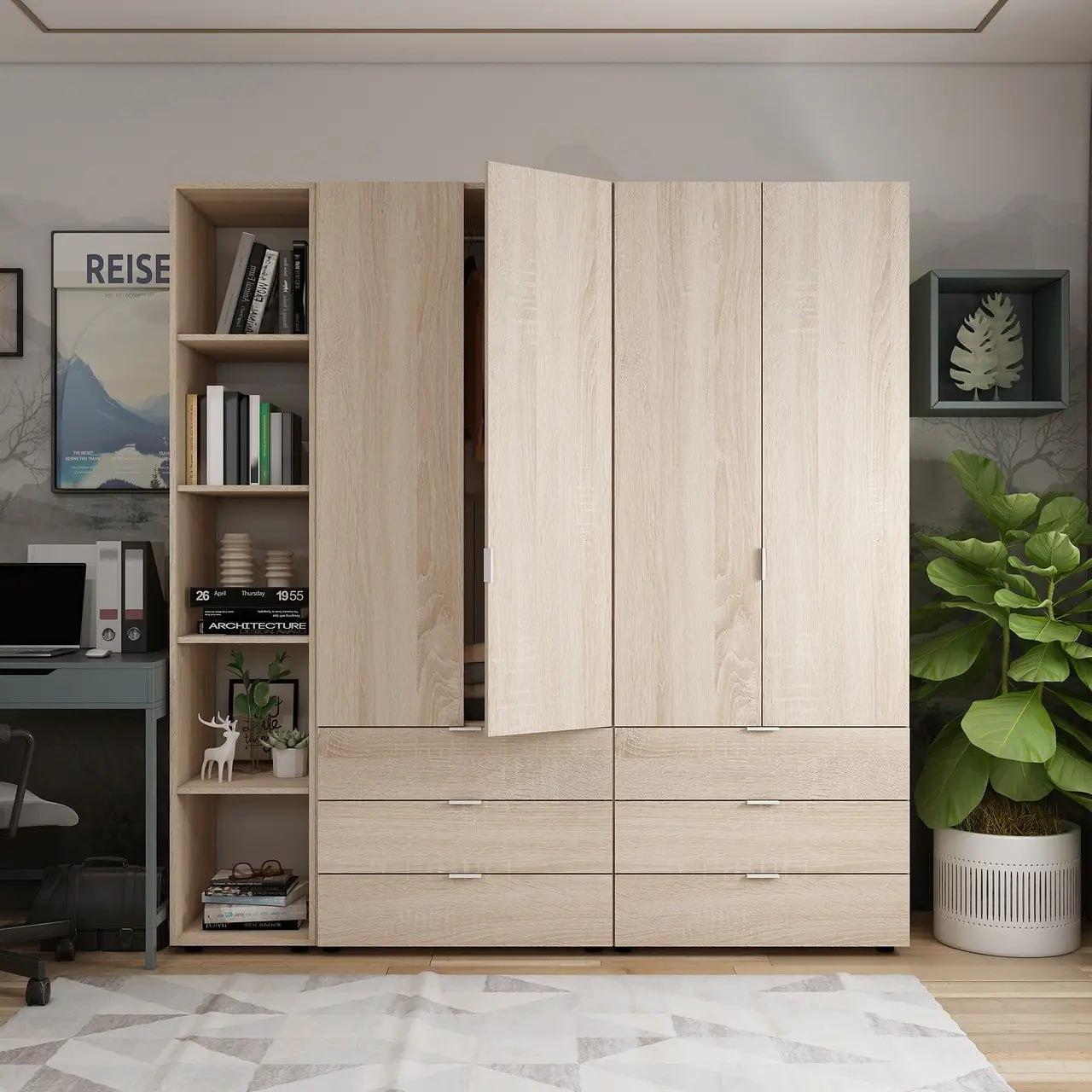 Комплект шкафов для одежды Doros Гелар 193,2х49,5х203,4 см 3 шт. Дуб Сонома (DRS-011152)