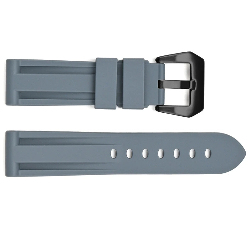 Ремінець для годинника 3001 Silicone 24 мм Grey/Black (7262) Ремінець для годинника 3001 Silicone 24 мм Grey/Black (7262)