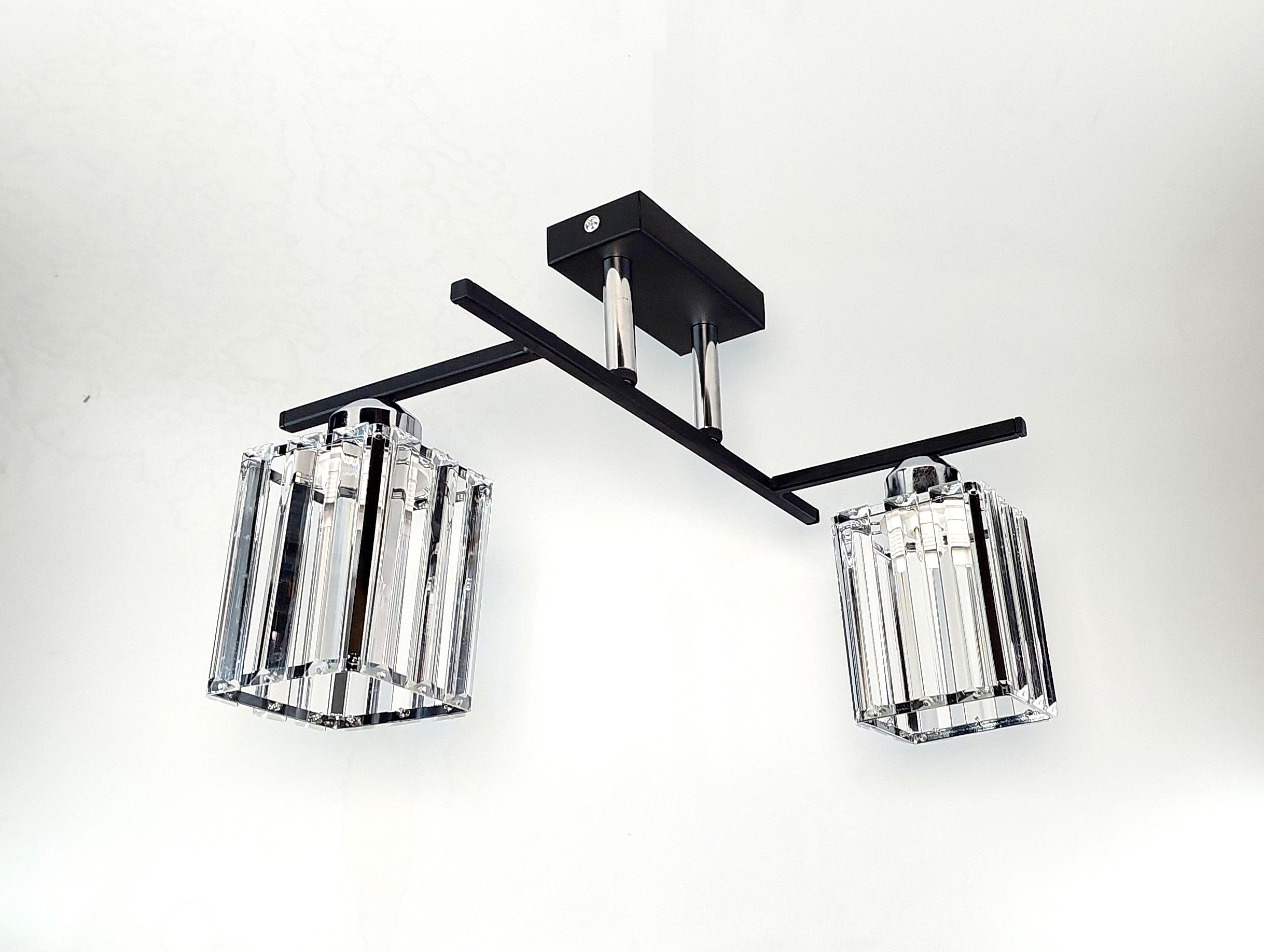 Люстра потолочная Лофт 3278/2 на два плафона металлическая Черный