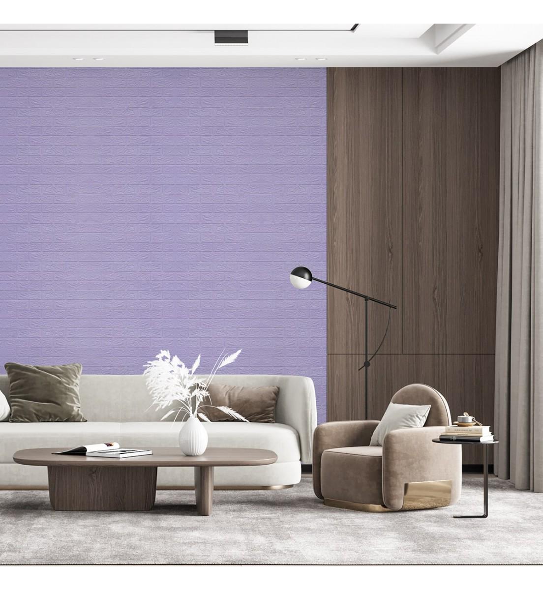 3D-панель декоративная под кирпич самоклеющаяся 3080x700x3 мм Светло-фиолетовый - фото 5