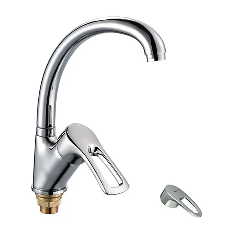 Смеситель для кухни Zerix DYU 180 из латуни Стальной (ZX0178)