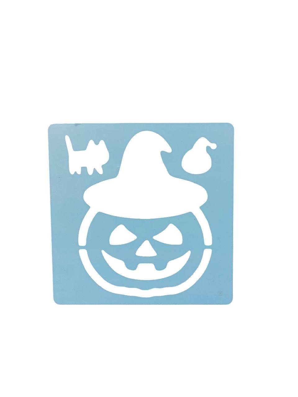 Трафарет на Хэллоуин Тыква в шляпе 13x13 см Серый (7615/51) Трафарет на Хэллоуин Тыква в шляпе 13x13 см Серый (7615/51)