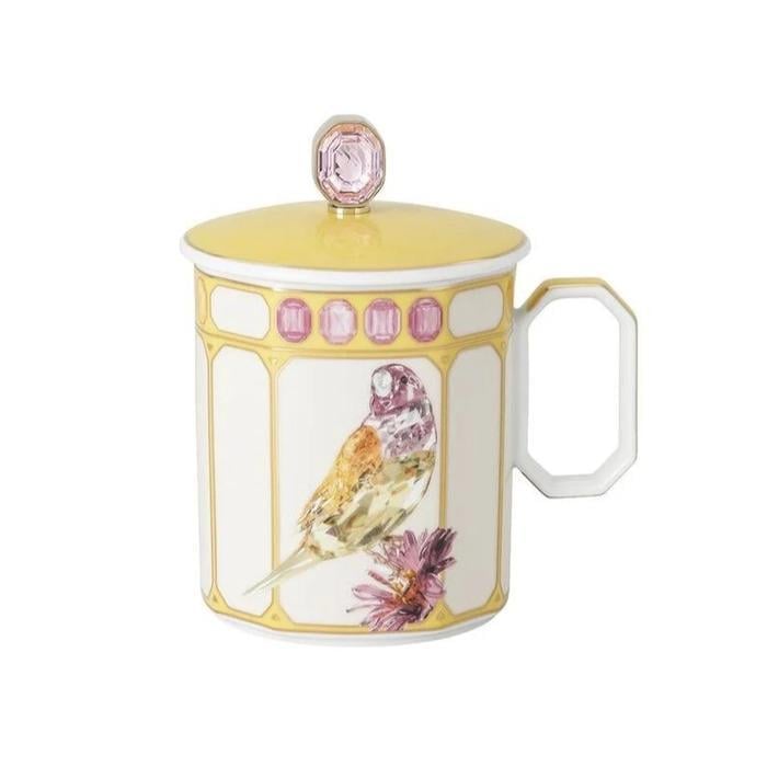 Кружка для чая Rosenthal крышкой IDYLLIA Swarovski x Зяблик фарфор 390 мл в желтой рамке (2668557) Кружка для чая Rosenthal крышкой IDYLLIA Swarovski x Зяблик фарфор 390 мл в желтой рамке (2668557)