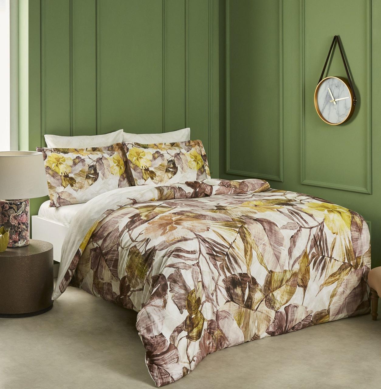 Постельное белье Тас сатин Digital Vares kahve v1 семейное (svt-2000022272636)