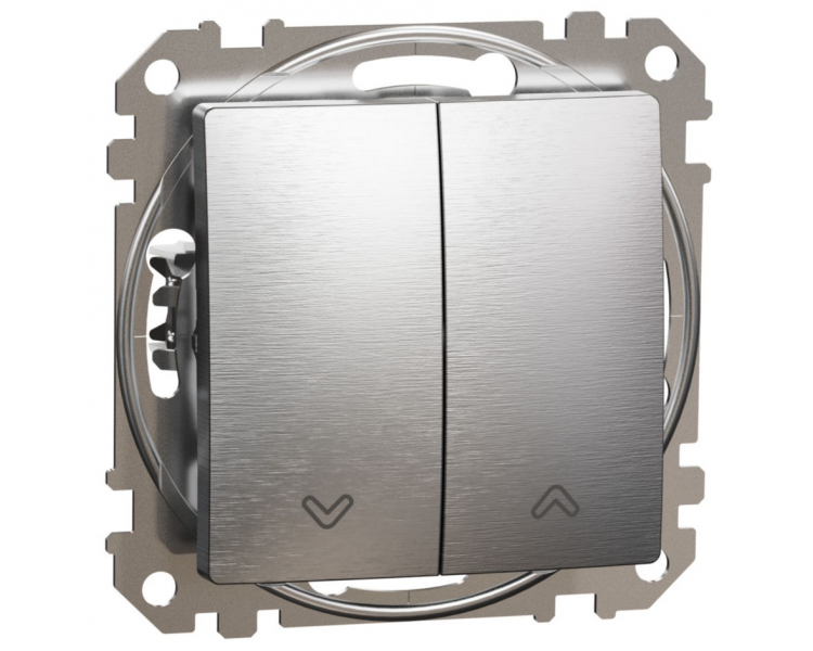 Выключатель двухклавишный Schneider Electric Sedna Design&Element кнопочный для жалюзи ABS Алюминиевый (SDD170114)
