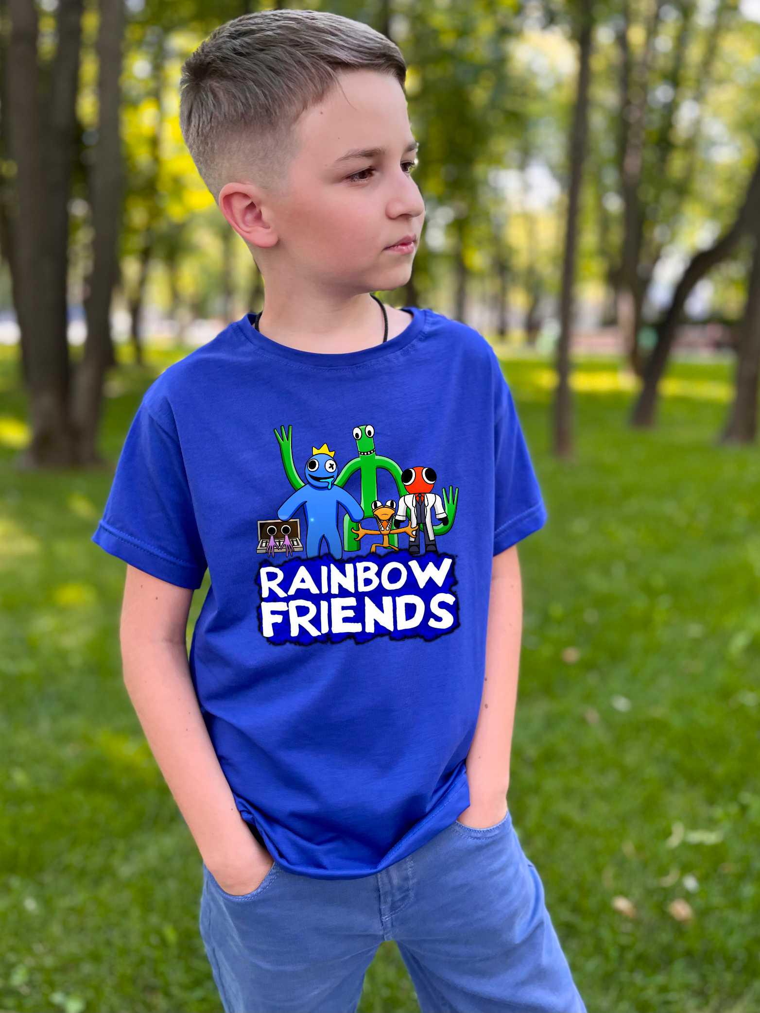 Футболка дитяча TM Spinogriz СПИ2024 "Rainebow friends" 134 см Синій (19047668)