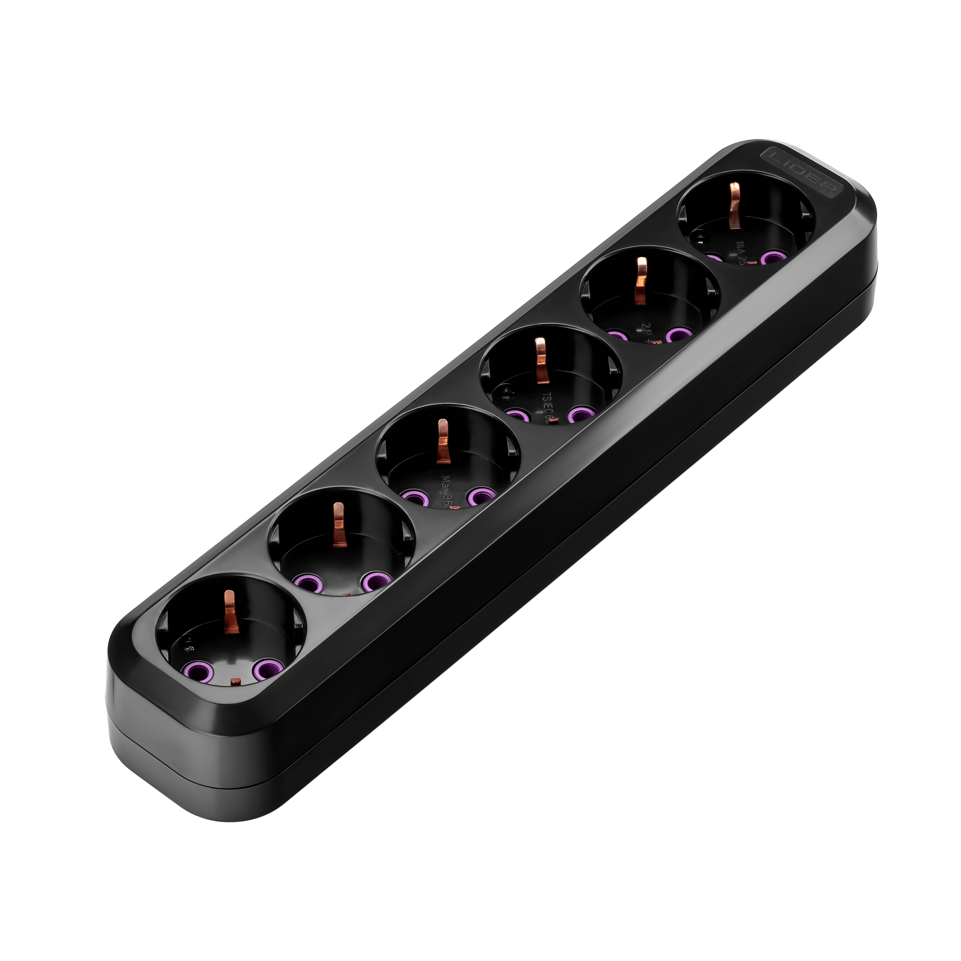 Розетка переносная с заземлением Lider PROXIMA LRP16-630 Black (LRP16-630 Black)