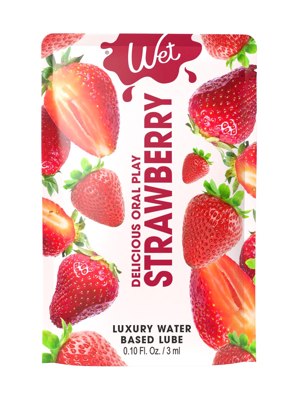 Пробник/лубрикант съедобный со вкусом клубники Wet Strawberry 3 мл