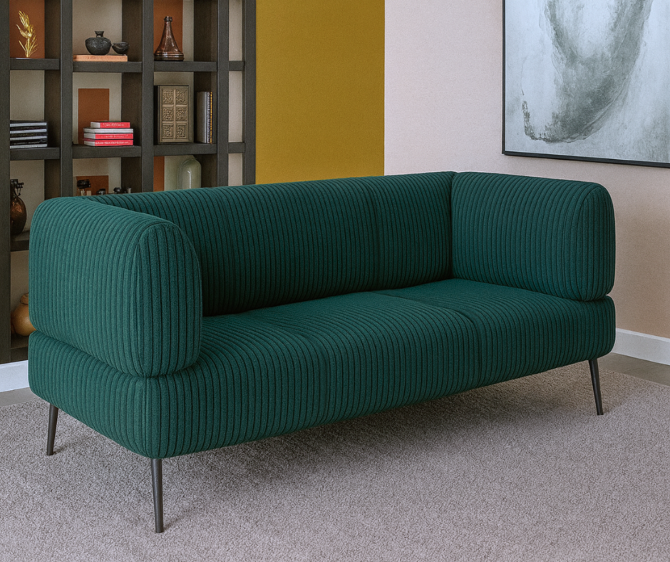 Диван офисный ТОБІ ШО Бенно-1 с подлокотниками 1500х720х750 мм велюр/вельвет Lotus 39/Sea Wave (msr45h4)