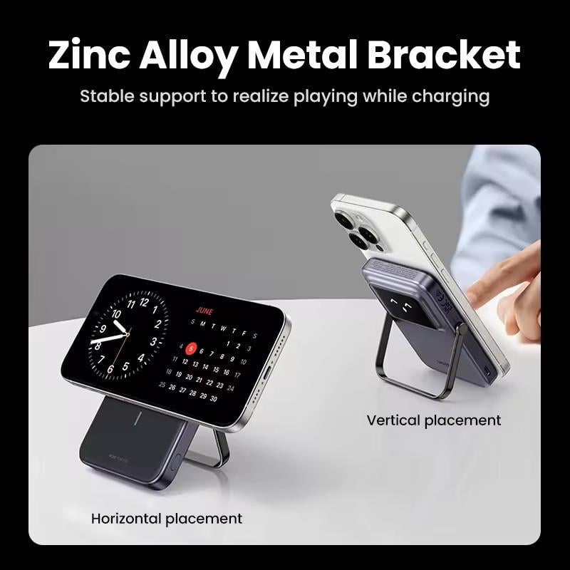 Повербанк беспроводной Ugreen PB572 Qi2 Magnetic Magsafe 10000 mah 20W для iPhone Серый (28780601) - фото 14