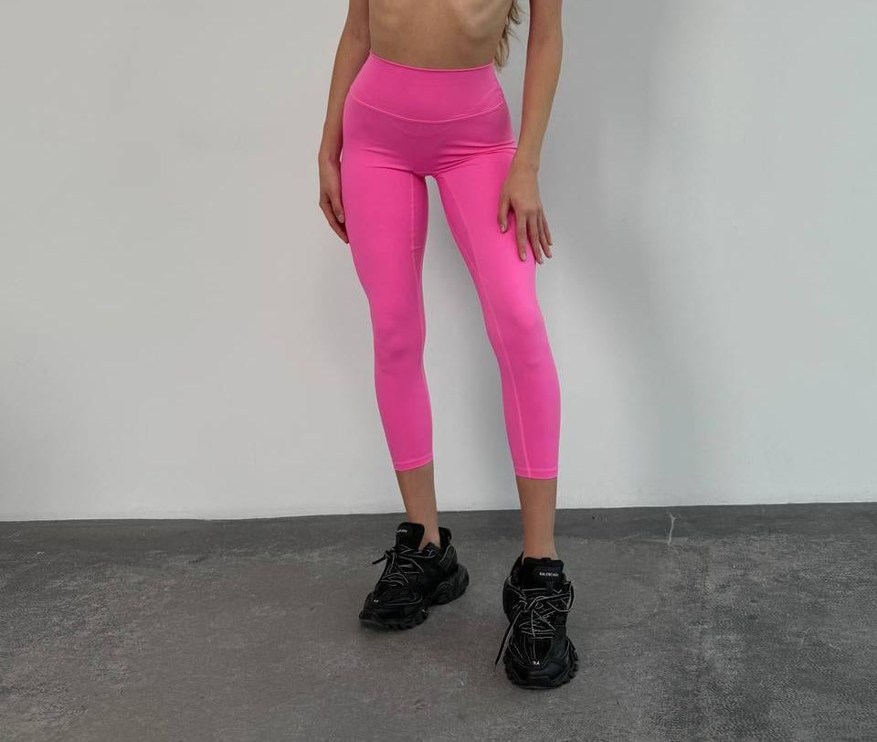 Леггинсы Brazilian без V-выреза cзади с эффектом пуш-ап L Фуксия (LJ03L)