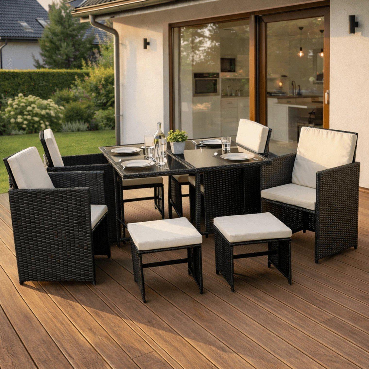 Комплект садовой мебели MEBEL ELITE BONITO Черный/кремовый (36173866)