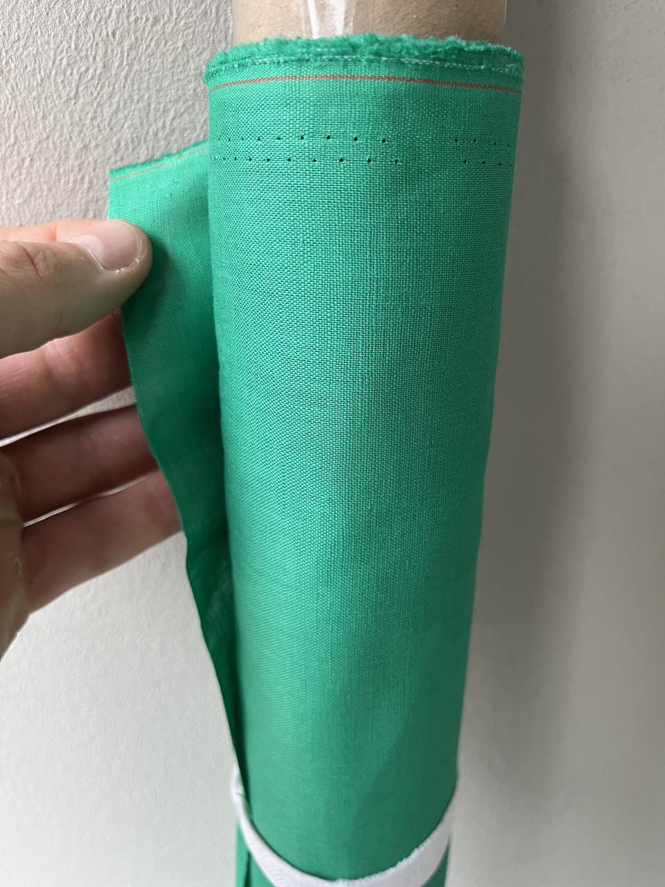 Ткань рубашечно-платья Linen Plus 100% лен Зеленый - фото 3