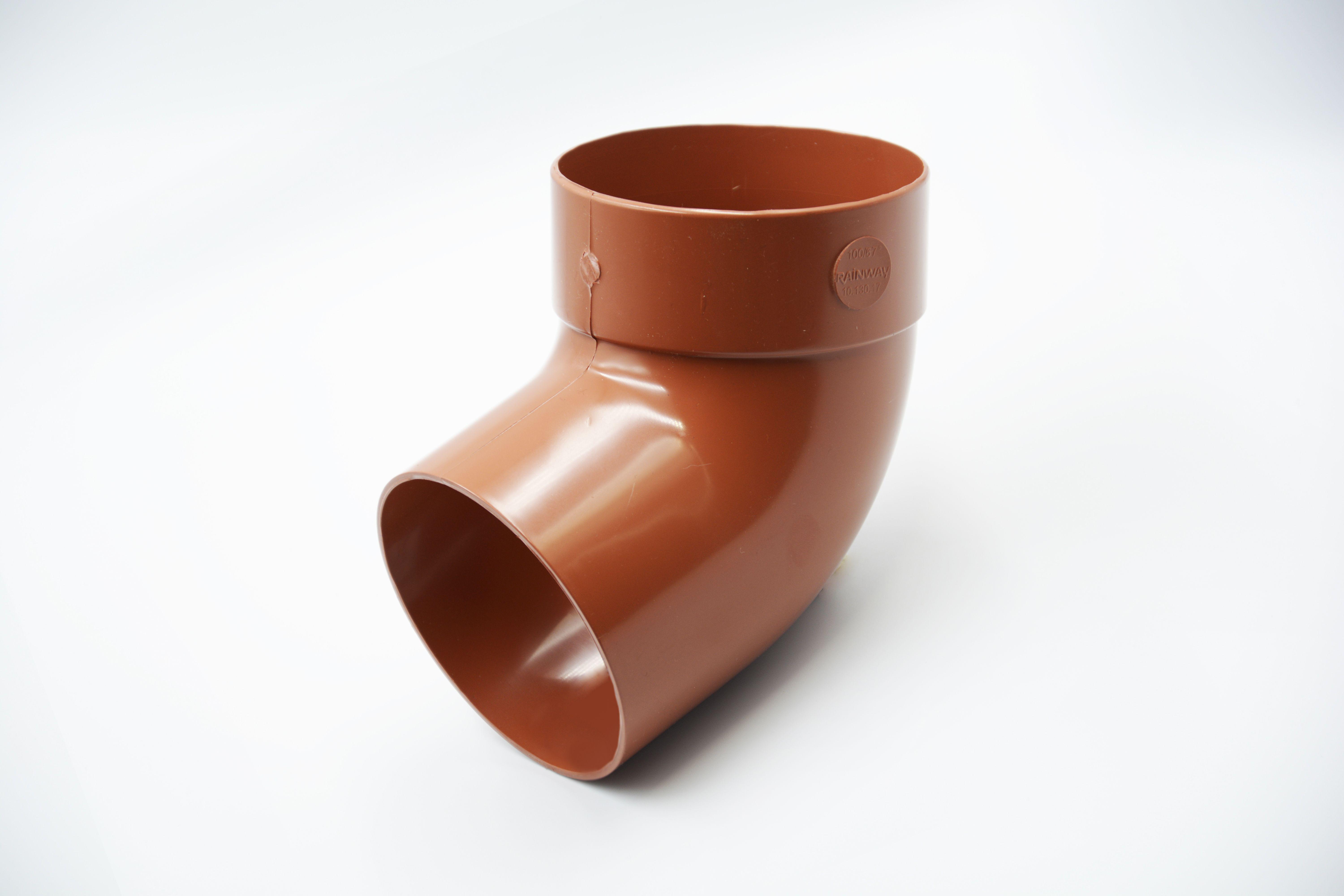 Отвод трубы одномфтовый RAINWAY 67° D 75 мм RAL 8004 Кирпичный (10.090.17.006.RW)