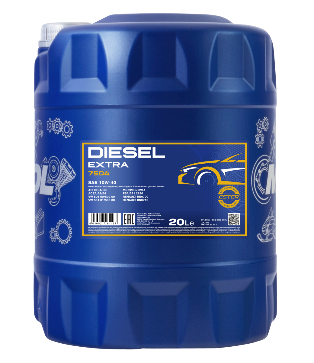 Моторное масло Mannol Diesel Extra 10W-40 полусинтетика 20 л (7504-20)