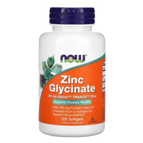 Цинк NOW Zinc Glycinate 30 мг 120 Softgels (NOW-01554)