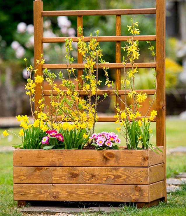 Кашпо со шпалерой из дерева Шонгар Мускат (КШР-003307)