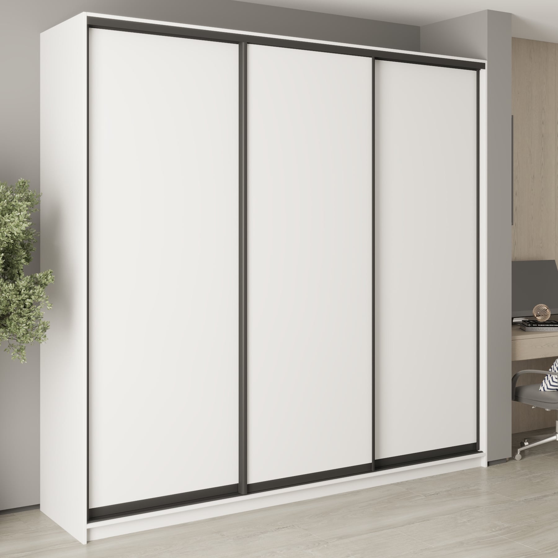 Шкаф-купе трехдверный Mebel Star Комбо BG MBS-9425 250х60х240 см Аляска белый (1009414)