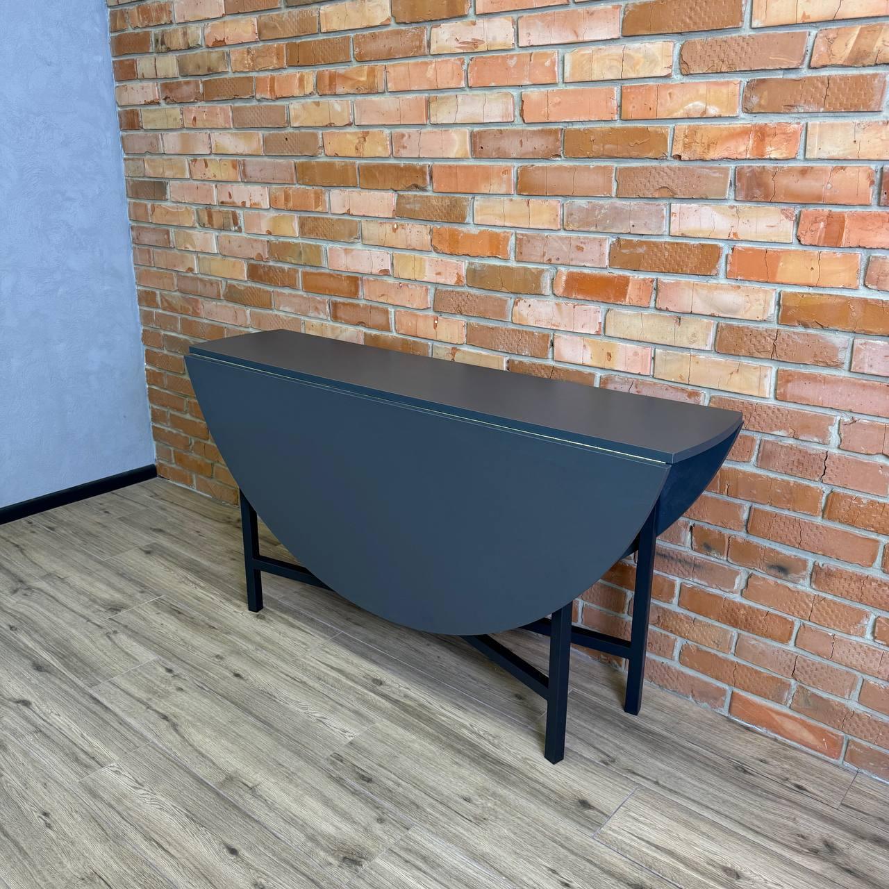 Стол кухонный круглый трансформер D1400 раскладной стол Антрацитовый/Черный мат (УТП026081) - фото 4 Стол кухонный круглый трансформер D1400 раскладной стол Антрацитовый/Черный мат (УТП026081) - фото 4