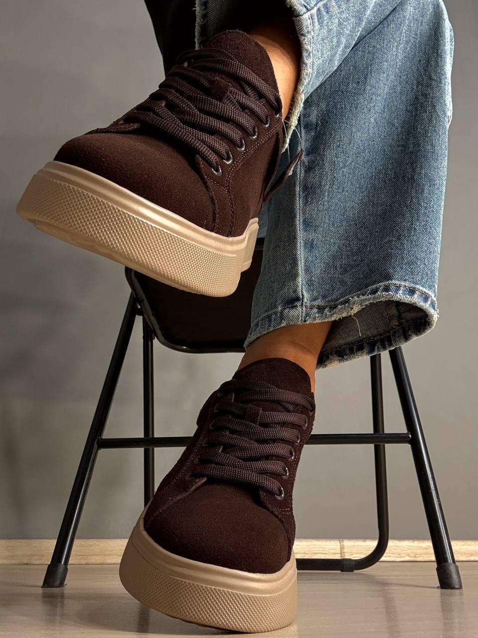 Кеды женские Hengji 85-12 натуральный замш на платформе р. 38 24,5 см Коричневый - фото 7 Кеды женские Hengji 85-12 натуральный замш на платформе р. 38 24,5 см Коричневый - фото 7