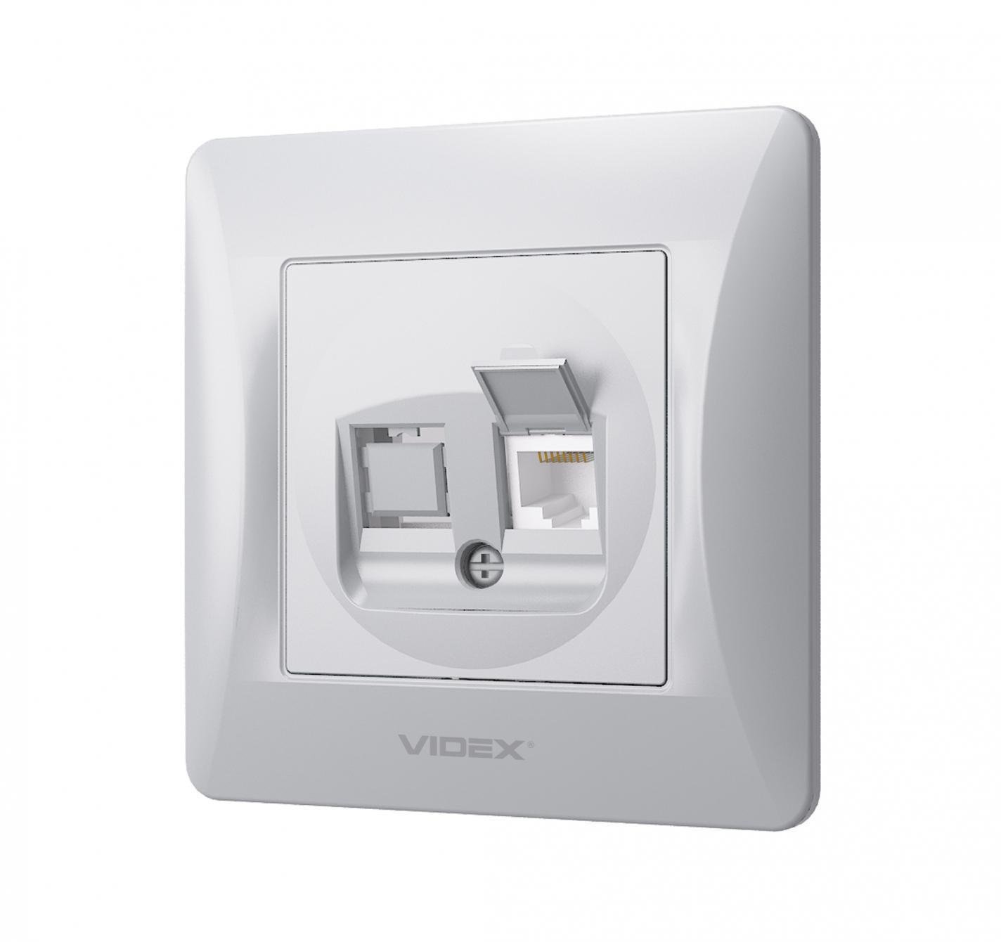 Розетка комп'ютерна Vіdех Bіnеrа одинарна CAT6 Срібний (22551066)