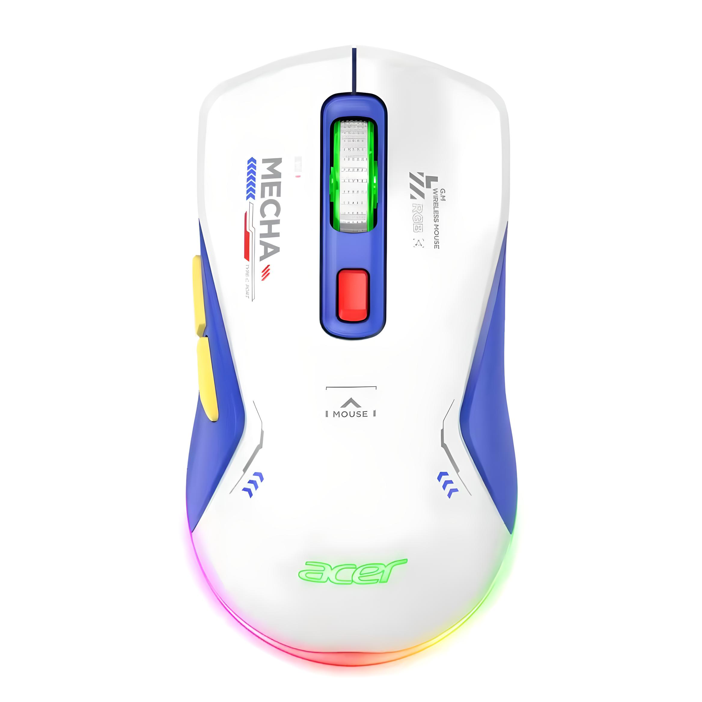 Миша комбінована ACER OMR212 MECHA USB/Bluetooth 2,4 ГГц RGB 10000 DPI Біло-синій (18237616) - фото 2