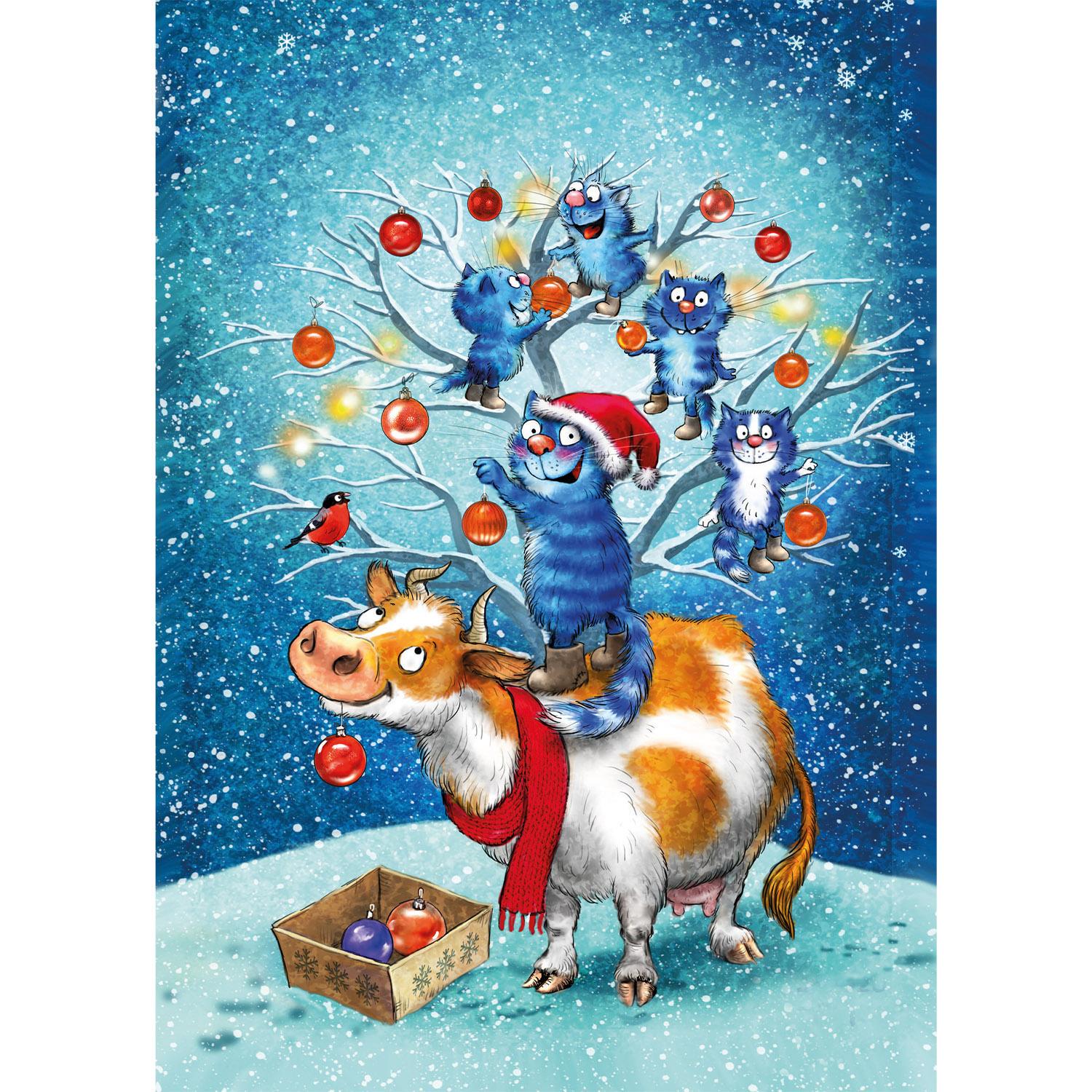 Картина за номерами Strateg Котяча дружба 30x40 см (SS-6388)