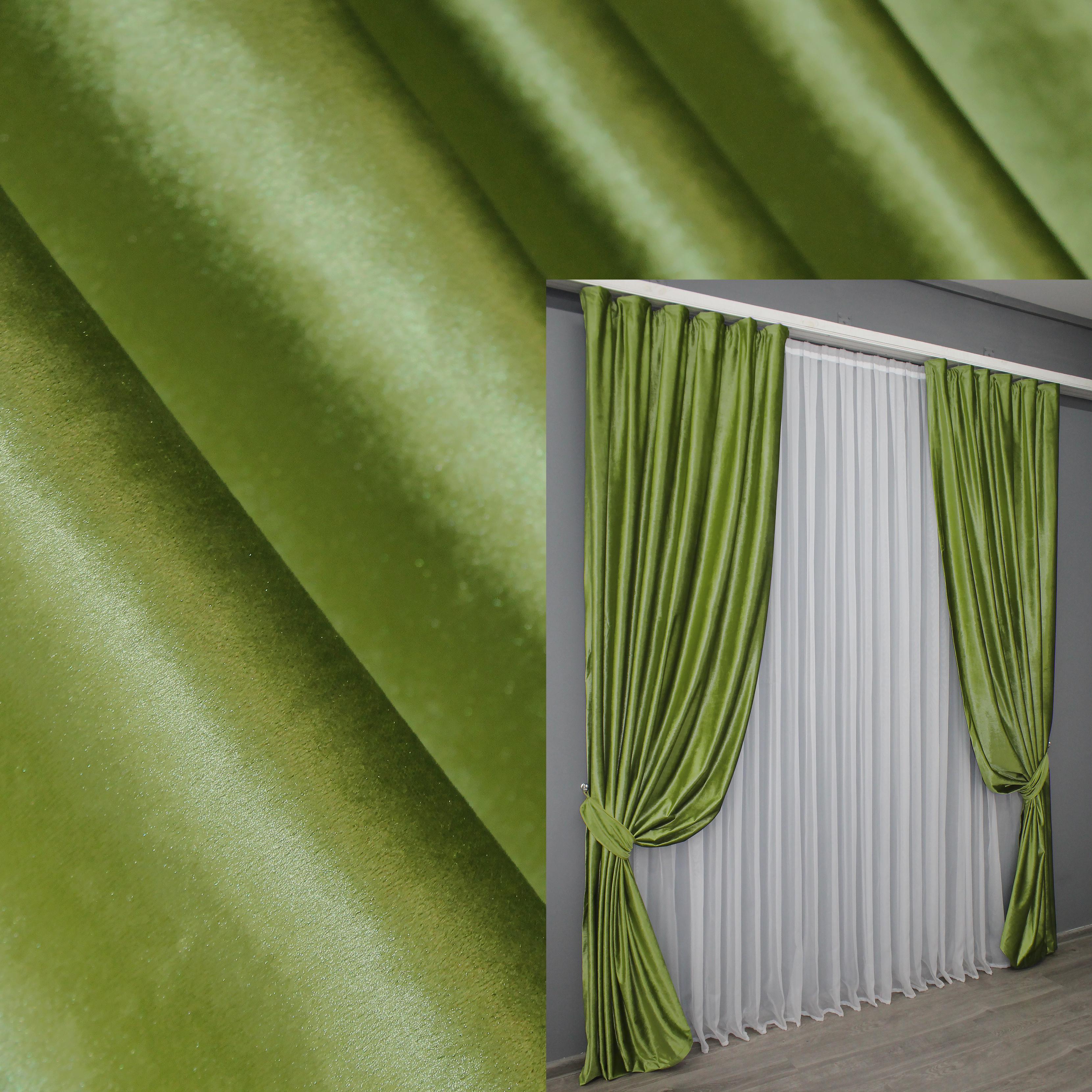 Комплект штор VR-Textil № 902ш оксамит 100х280 см 2 шт. Салатовий (31-806) - фото 5 Комплект штор VR-Textil № 902ш оксамит 100х280 см 2 шт. Салатовий (31-806) - фото 5