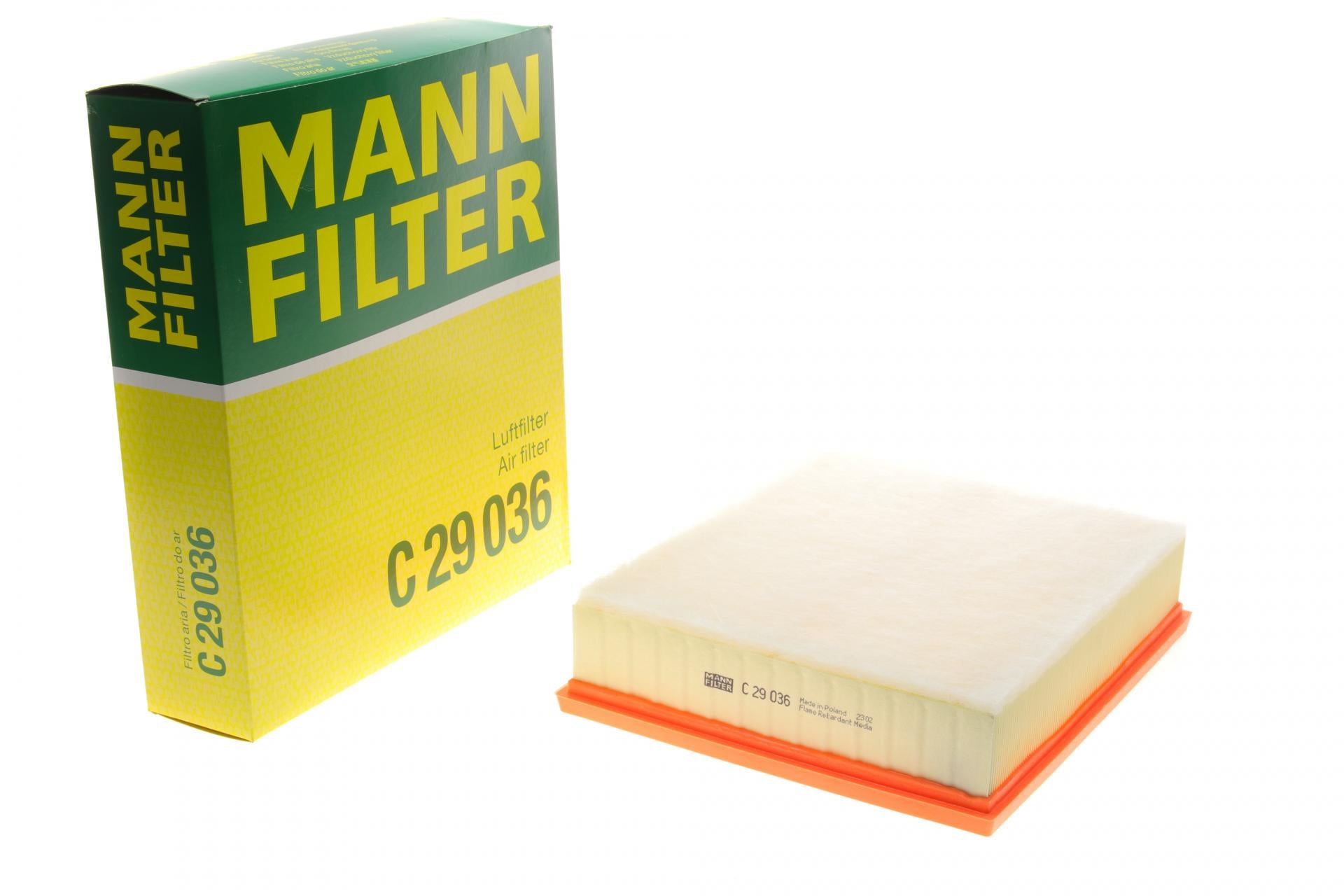 Фильтр воздушный Mann-Filter для VW Crafter 2,0TDI 17-/VW T7 1,5TSi 21-/Man TGE 2,0d 17- (C 29 036)