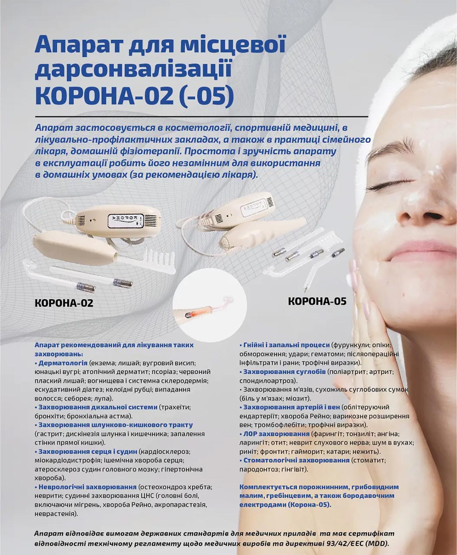 Аппарат Дарсонваль премиум класса Корона-05 (4 электрода) - фото 5 Аппарат Дарсонваль премиум класса Корона-05 (4 электрода) - фото 5