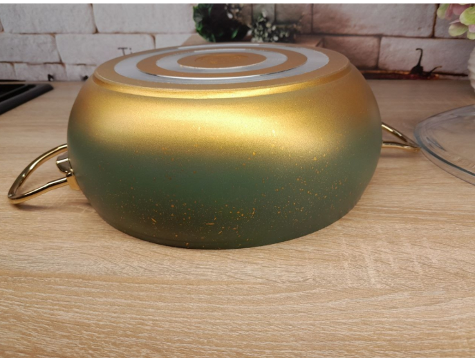 Каструля з кришкою OMS з антипригарним покриттям для газу без індукціі 4,5 л Зелений (3141-4.5green) - фото 6