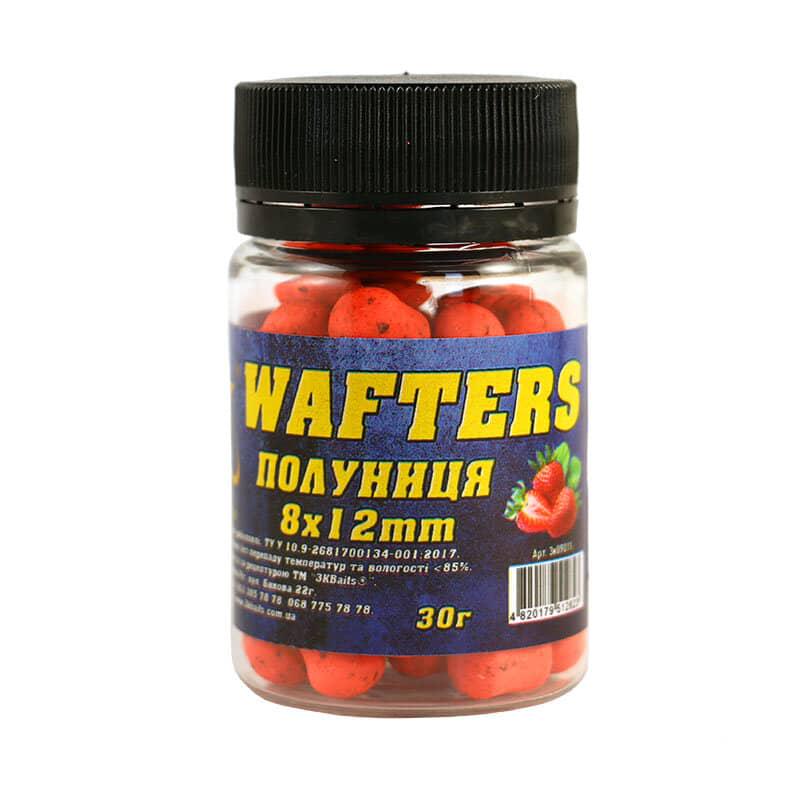 Бойл збалансований 3KBaits Wafters Полуниця 8х12 мм 30 г (3KB1320)