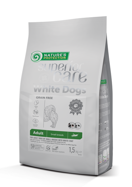 Корм сухий Nature's Protection Superior Care White Dogs Grain Free with Insect Small Breeds з білком комах для собак малих порід 1,5 кг