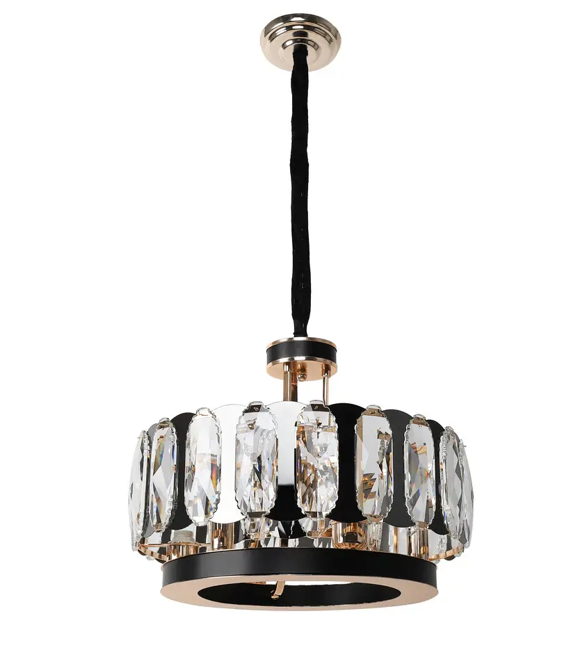 Люстра Sirius с хрустальным плафоном под шесть ламп Е14 Черный/Золотой (19801-6)