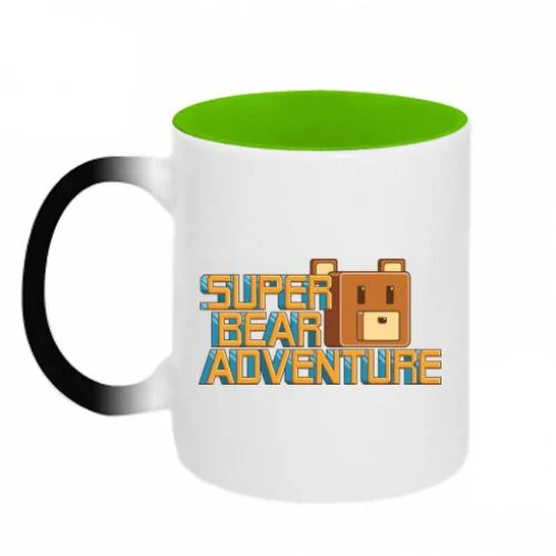 Кружка хамелеон двухцветная Super Bear Adventure 320 мл Белый с зеленым (17961232-37-204682)