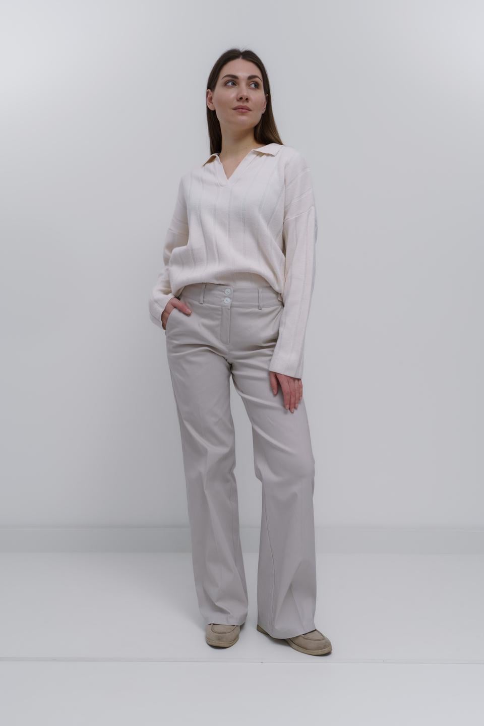 Штани жіночі UT BR300 р. 54 Світлий-бежевий (24488110)