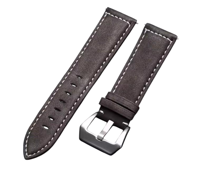 Ремешок для часов с серебристой застежкой 22 мм Темно-коричневый Ремешок для часов с серебристой застежкой 22 мм Темно-коричневый