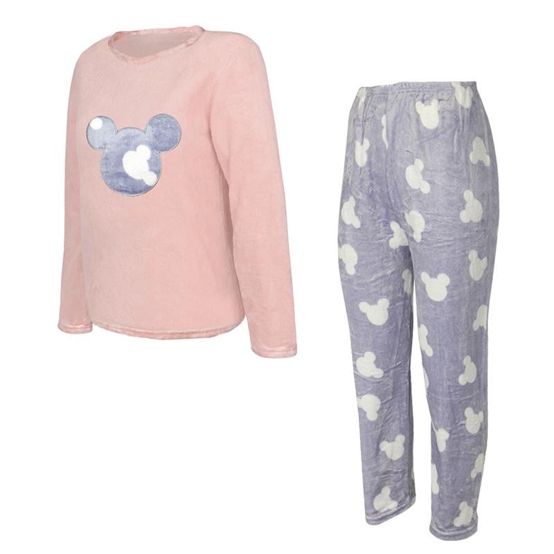 Пижама женская теплая махровая Mickey Mouse M Pink/Gray